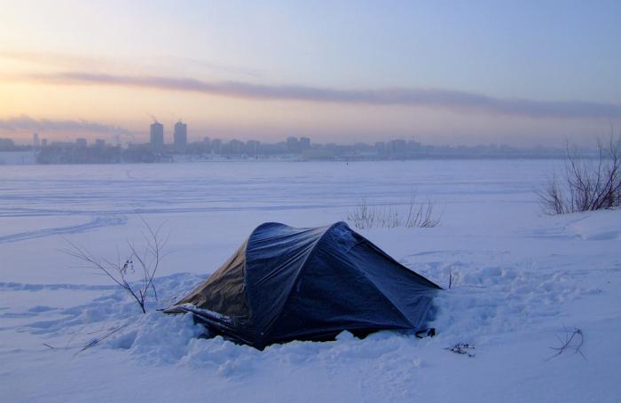 Eine kalte Nacht am Ufer der Wolga