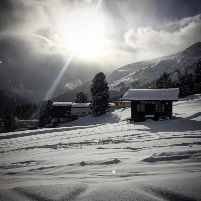 Blick von der Strelaalp auf die Schatzalp