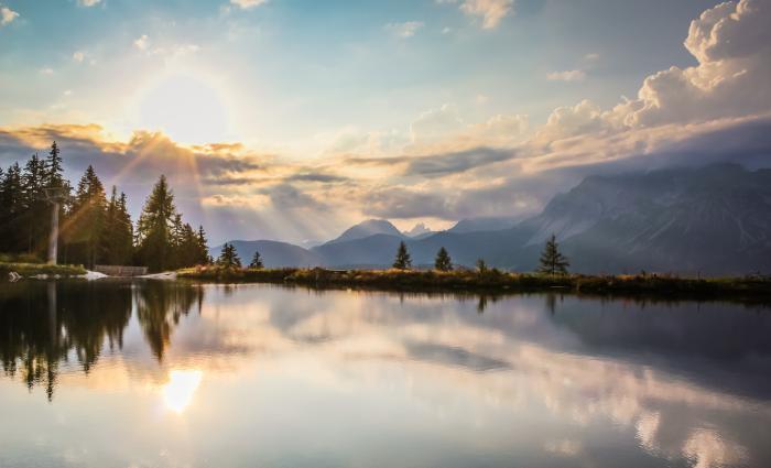 Sonnenuntergang am Speichersee