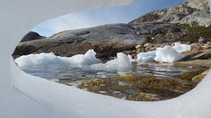 Blick durch Eisloch