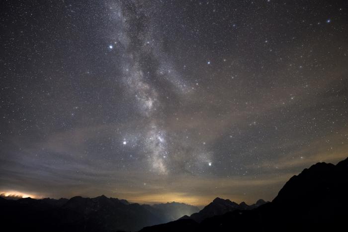 Nachthimmel über der Mindelheimer Hütte